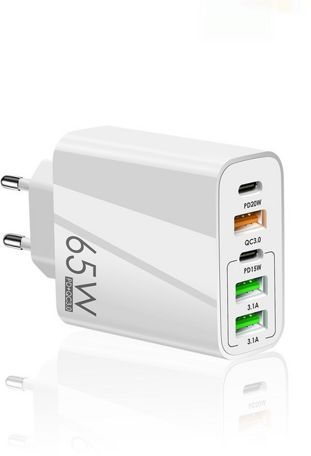 3USB+2PD 5포트 멀티 고속충전기 한국 규격 충전기65w, 1개