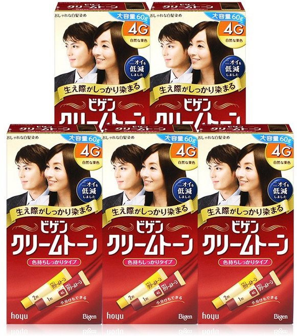 비겐 크림톤 염모제 60g, 4G 자연밤색, 5개