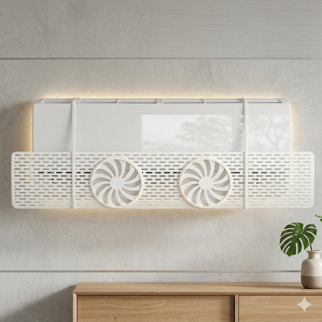 간편설치 멀티팬 날개 벽걸이 에어컨 바람막이 윈드바이저, 1개, 화이트