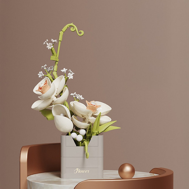 DIY 꽃블럭 플라워 나노블록, 1 오키드(난초Style), 1개