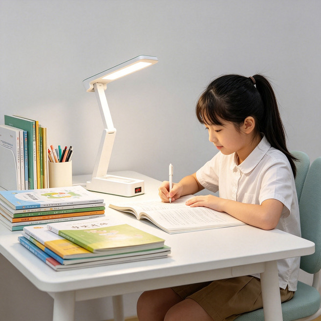 Leesheer LED 책상 스탠드 학습용 접이식 블루라이트 차단 시력보호 조명, 녹색