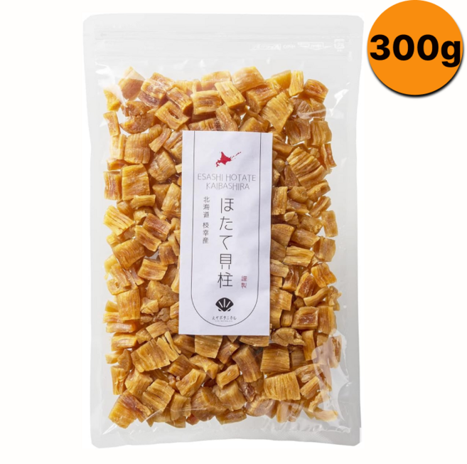 홋카이도 말린 패주 조각 건조 가리비 관자 오호츠크산, 1개, 300g