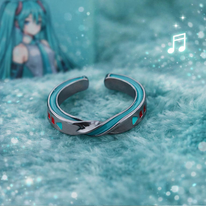 디아브 하츠네 미쿠 보컬로이드 반지 유니크 레트로 감성 반지 포인트링