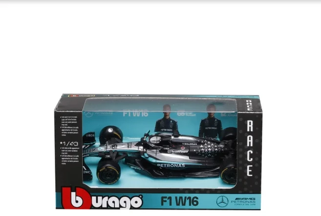 부라고 1:43 2025 메르세데스 AMG RB21 레드불 맥라렌 F1 레이싱 포뮬러 자동차 스태틱 다이캐스트 합금, 11 2025 W16-63