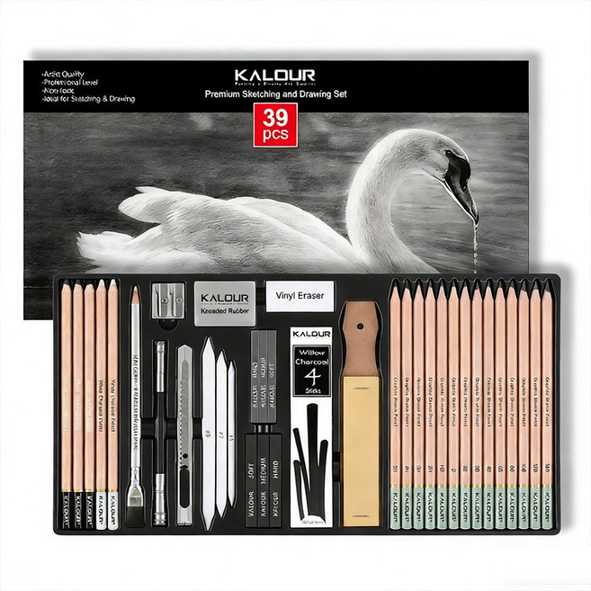 혜신 39종 종합 드로잉 셋트 스케치 연필 세트, 1세트, 39개