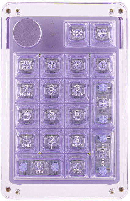 매크로키보드 21키 KiiBOOM 팬텀 21 핫스왑 가능 키 블루투스 5 0 유선 및 무선 기계식 키패드 남향 RGB LED, Purple, 한개옵션1, 한개옵션2