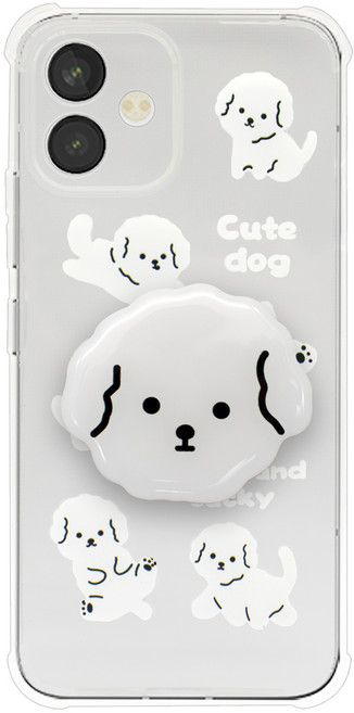 폰플리 캐릭터 톡홀더 투명 휴대폰 케이스