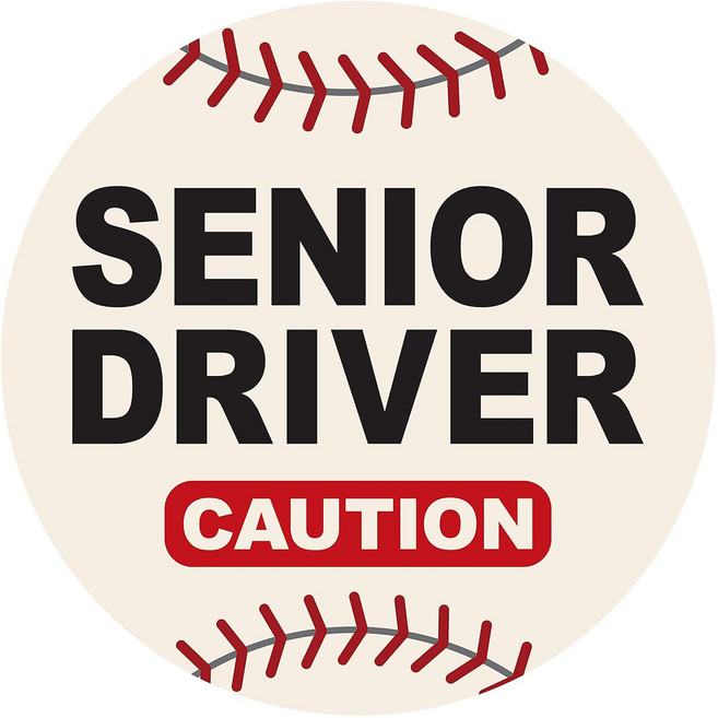 긱베어 시니어 드라이버 차량용 자석 마그넷 Senior driver 어르신 운전중 실버 운전자 자동차, 야구공, 1개