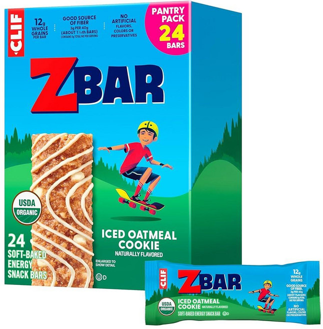 Zbar - 아이스 오트밀 쿠키 - 부드럽게 구운 에너지 스낵 바 - GMO 프리 - 통곡물 12g - USDA 유기농 그래놀라 바 (24팩), Zbar - 아이스 오트밀 쿠키 부드럽게 구운 에너지