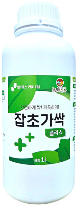 농사친구 잡초가싹 플러스 (농약 제초제 아님) 잔디사용X, 1개, 1L