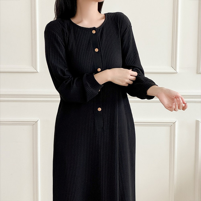 단추 수유 원피스 산후 조리원 옷 임산부 잠옷 홈웨어 가을 겨울 모유 수유복