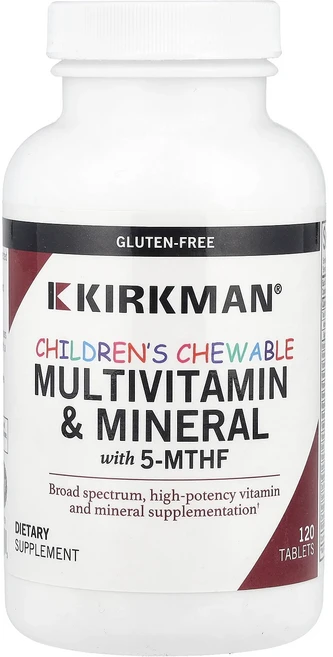Kirkman Labs 어린이용 츄어블 종합비타민 및 미네랄 5-MTHF 함유 120정, KirkmanLabs어린이용츄어블종합비타민및미네랄5MT, 1개 - 쿠팡