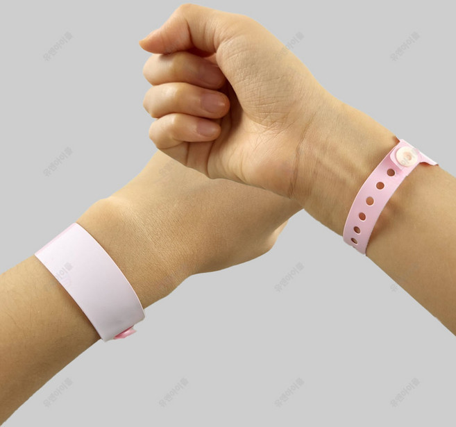 입장팔찌 입장권 팔찌 똑딱이버튼 종이 손목띠 밴드, 대형 / 검정 (24.5 x 2.5cm)