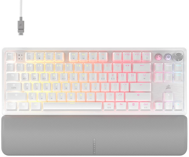 커세어 K70 PRO TKL MGX 래피드트리거 게이밍 기계식 키보드, 화이트, 마그네틱축(자석축)
