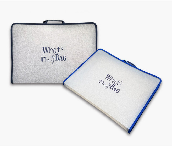 [삼영피피] 광폭 B4 A3 보다 큰 와이드 지퍼화일 화일케이스 수능 학원 가방 이중지퍼, 1개, 남색+청색 셋트