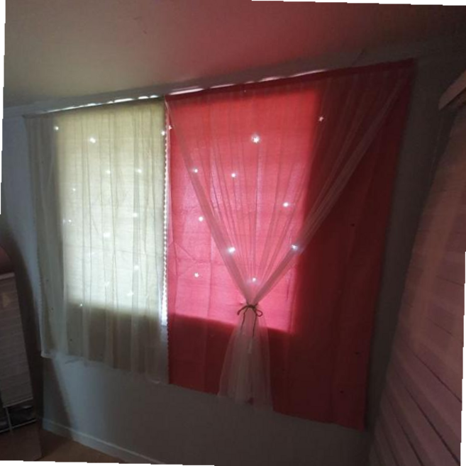 스타펀칭 암막커튼 찍찍이 핑크 붙이는