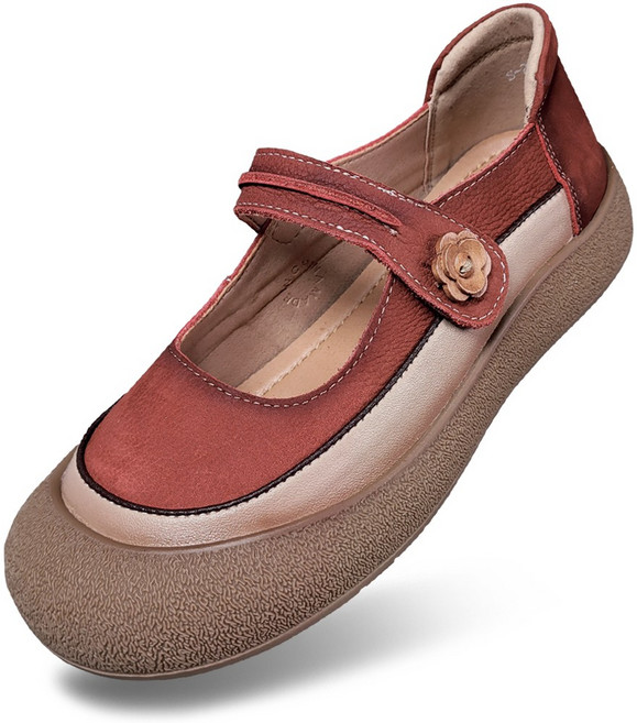 마마슈 여성 가죽 메리제인 발볼넓은 찍찍이 A50F