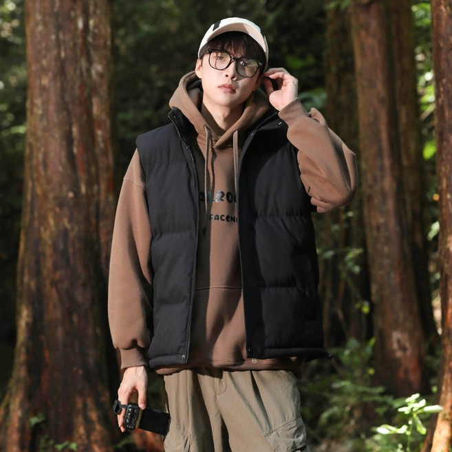 韓系男女同款保暖羽絨棉 秋冬新款立領馬甲背心