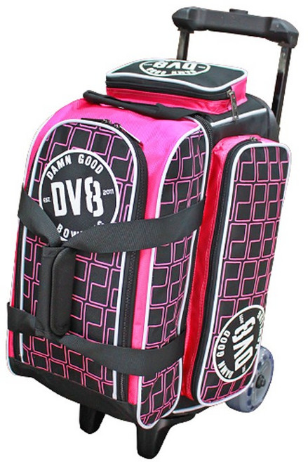 DV8 체크 투볼 롤러백 볼링가방 볼링용품 볼링, 핑크, 1개