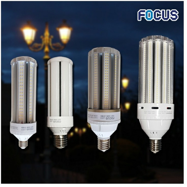 포커스 LED 파워램프 보안등 가로등전구 E26 E39 콘램프 공장등 정원등 콘벌브 스틱전구 아파트가로등 외등, 1개, 뉴투명75W(39base)