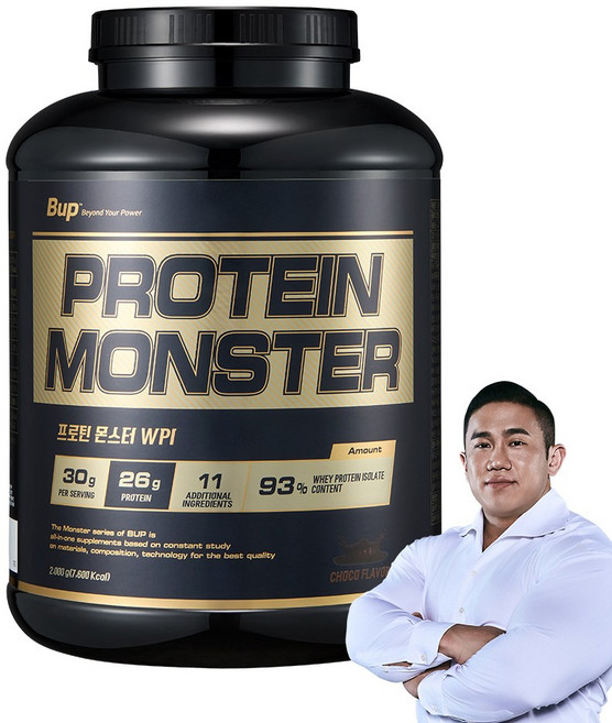 BUP 프로틴몬스터 WPI 초코맛 분리유청단백질, 1개, 2kg