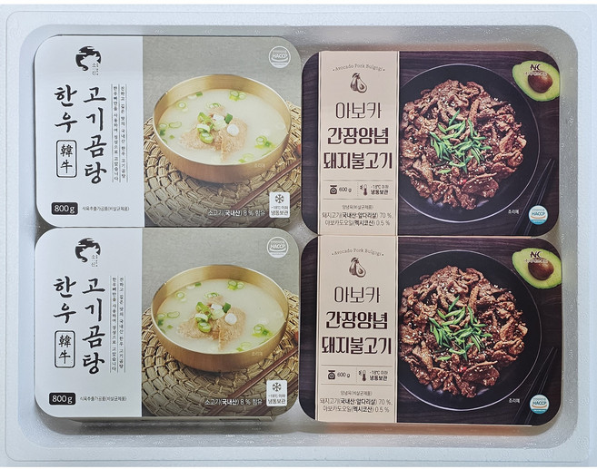 나이스푸드 소신 한우고기곰탕800g*2 국내산돼지불고기600g*2 한우고기곰탕+불고기세트[무료배송], 100개