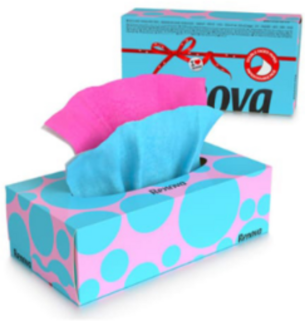 레노바 컬러 미용티슈 3팩 컬러 휴지 유럽화장지 집들이 선물 각티슈, + 핑크&블루 3팩, 1개