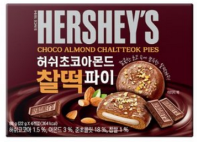 허쉬 초코아몬드 찰떡 파이, 88g, 1개