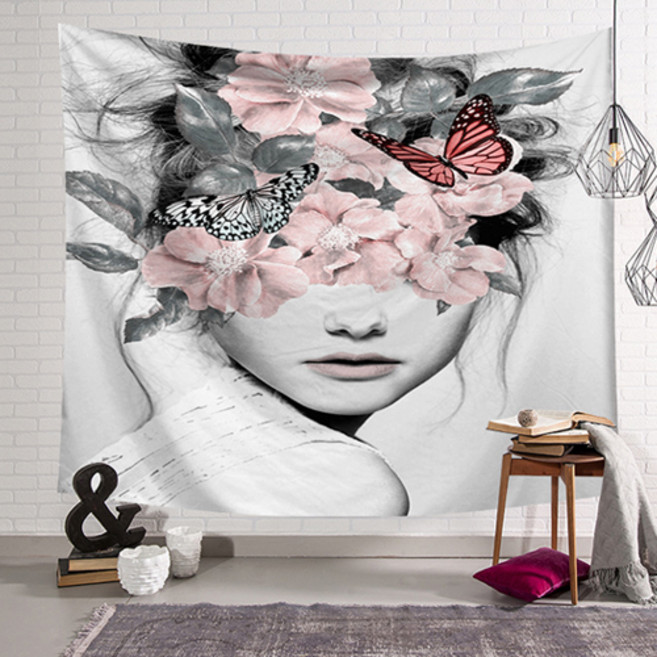 감성 패브릭 포스터 가림막 가리개 대형, 58 봄과나비_F15, 중형_150x130(cm)