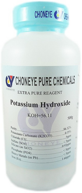 氫氧化鉀 500克 86.32% 德國 試藥級 正勤, 1個
