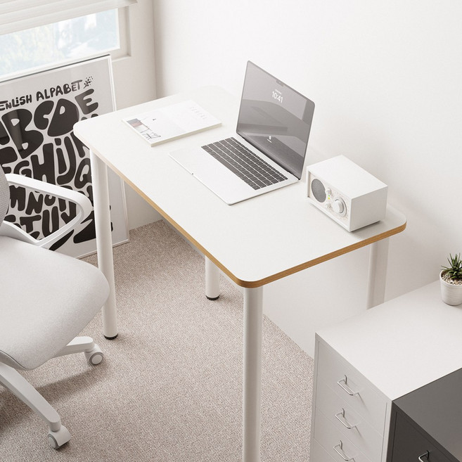 (주)실버미어 1인용 미니멀 책상, 화이트