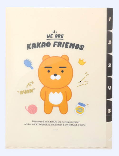 카카오프렌즈 5포켓 파일, 1개, 라이언