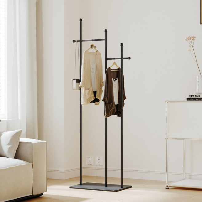 리비움 H자형 스탠드 옷걸이 행거, 블랙