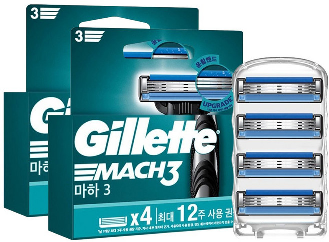 질레트 정품 마하3 면도날, 4개입, 2개