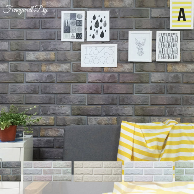 접착식 플라스틱 입체벽돌 벽지 5종, 05_카카오