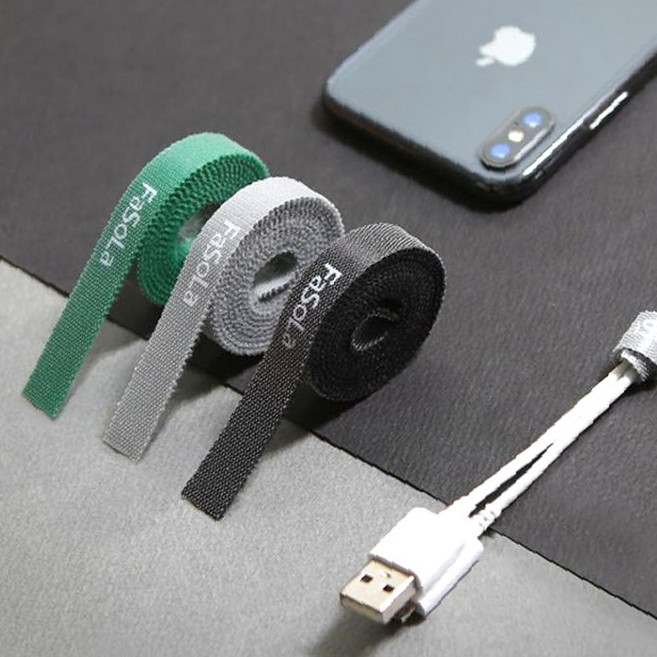 찍찍이 케이블타이 사무실 컴퓨터 케이블 전선정리 찍찍이타이 테이프3EA 코드정리, 1, 1개