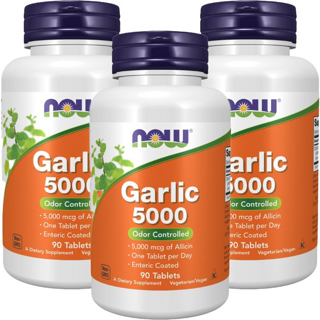 NOW Foods 濃縮大蒜精華錠, 90顆, 3罐