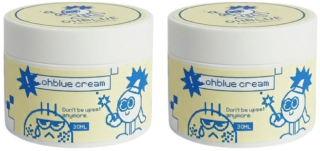 l정품l l추천l lHOTl lohblue creaml 오블루크림 파란물방울제형 데일리크림 맑고깨끗한피부 여드름관리 수분크림 아시아티코사이드 라벤더, 2개, 30ml