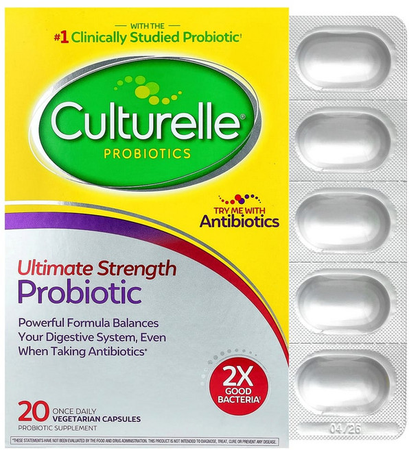 컬처렐 프로바이오틱스 얼티밋 스트렝스 하루 하나 채식 캡슐, 20정, 1개