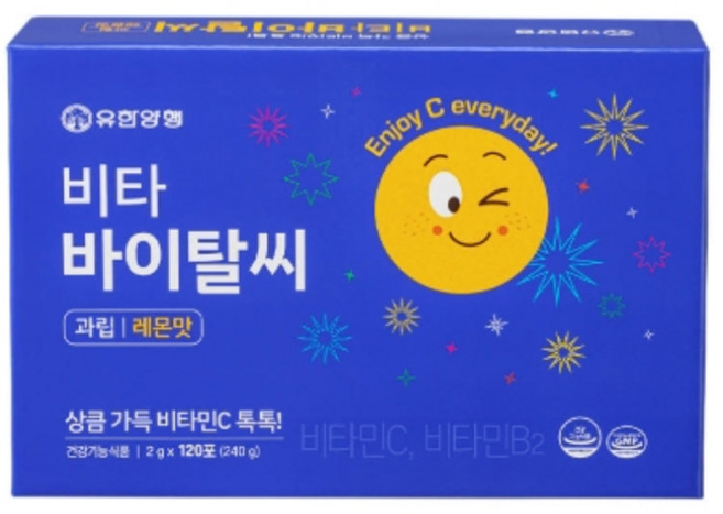유한 비타 바이탈씨 유한양행 비타민C 가루 1000mg 120포 1개, 2g