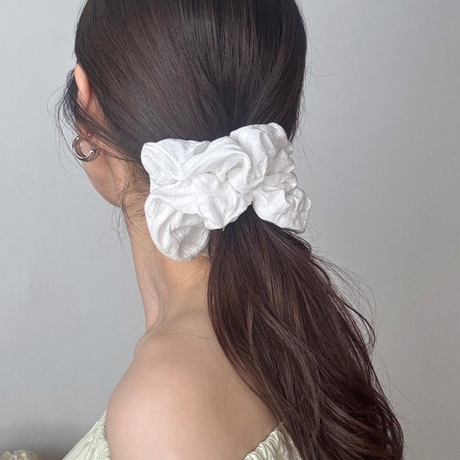 펀칭 자수 스크런치 헤어슈슈 곱창밴드 머리끈