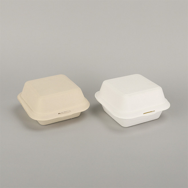 [소량] 펄프 햄버거용기 크로플포장 HC61 2색상, 10개, (A1) 화이트