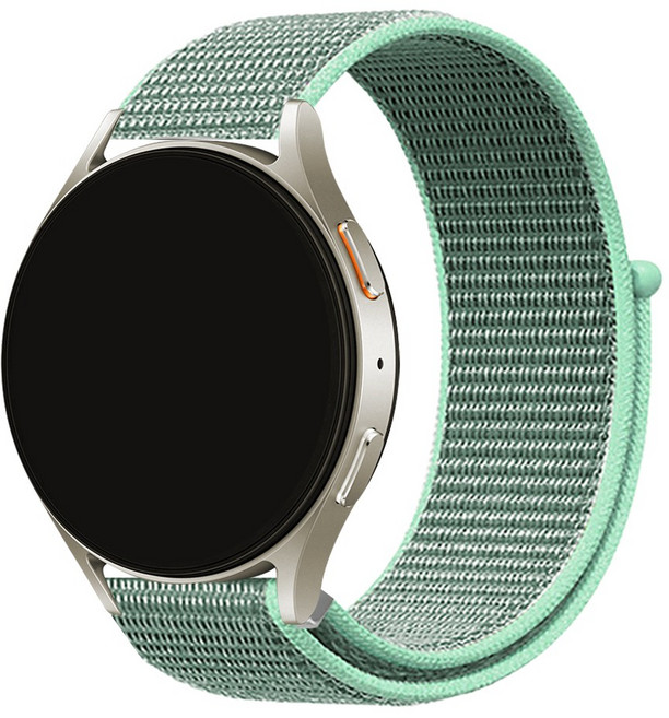 스페이스쉴드 갤럭시워치 7 6 5 4 44mm 호환 나일론 모노 밴드 스포츠루프 스트랩 51color, 12 민트