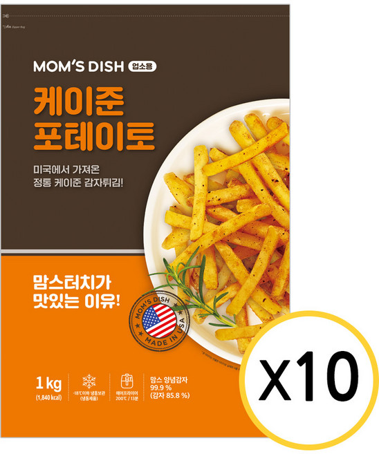 맘스터치 케이준 감자튀김 1kg, 10개