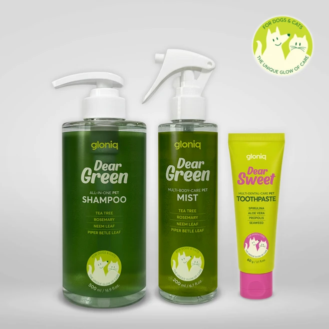 글로닉 올인원 펫케어 세트 무자극 보습 윤기 탈취 구강관리 샴푸+미스트+치약 세트 - 쿠팡