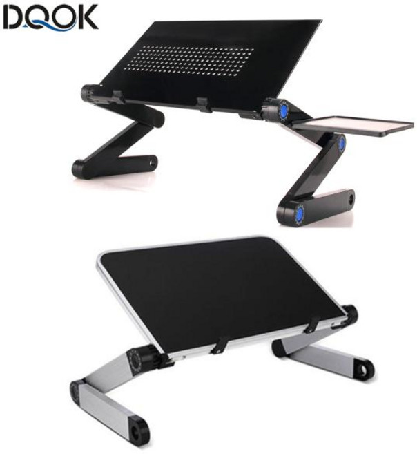 독서대 독서용스탠드 책거치대 휴대용 알루미늄 인체 공학적 노트북 상 침대 소파 테이블 마우스 패드 포함, DNZ-pink