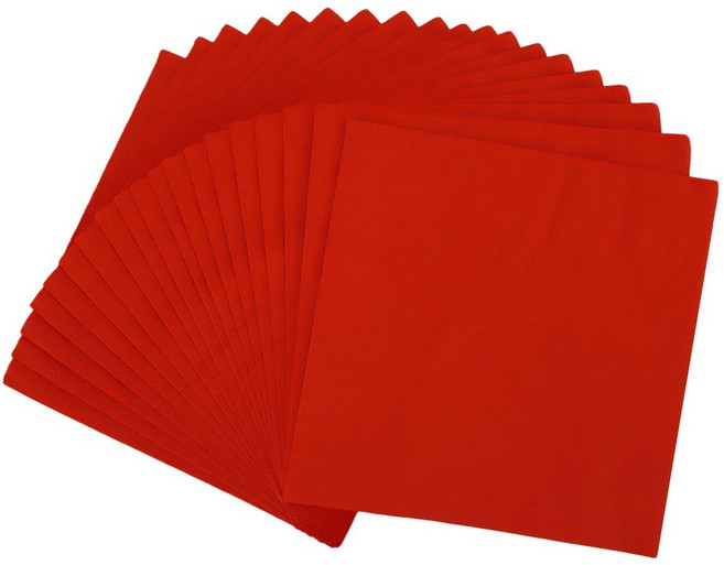 파티냅킨 종이 생일파티 테이블 장식, 레드, 1개, 20개입