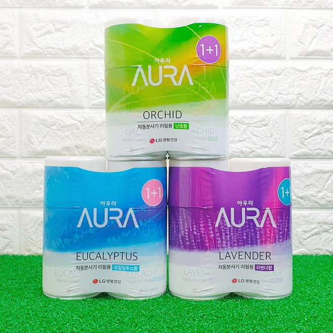 아우라 자동분사 실내용 방향제 리필, 280ml, 2개, 유칼립투스