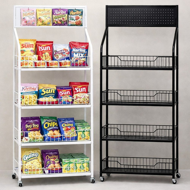 인트홈 과자 진열대 선반 4단, 화이트