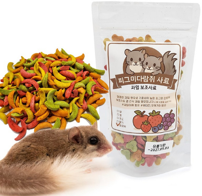 도치퀸 과일펠렛 피그미다람쥐 사료 달 모양, 1개, 50g
